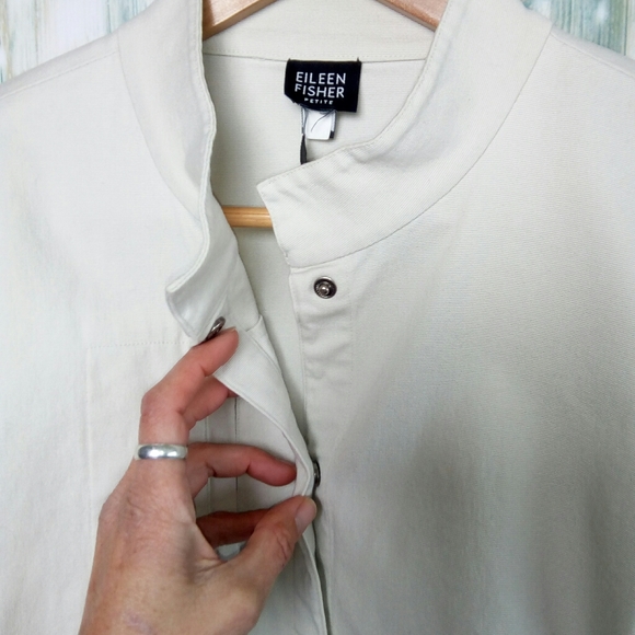Eileen Fisher snap front jacket off white LP - Picture 4 of 7